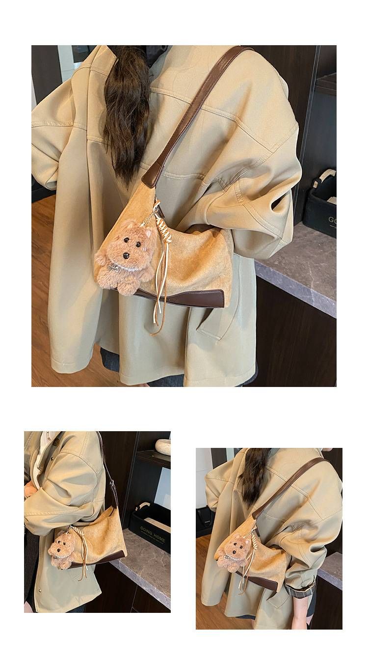 KOOSSOASIS Shoulder Bag, High-end Commuter Bag, Crossbody/shoulder/handbag, Leopard Print Color-block Casual Dumpling Bag._voghion.com