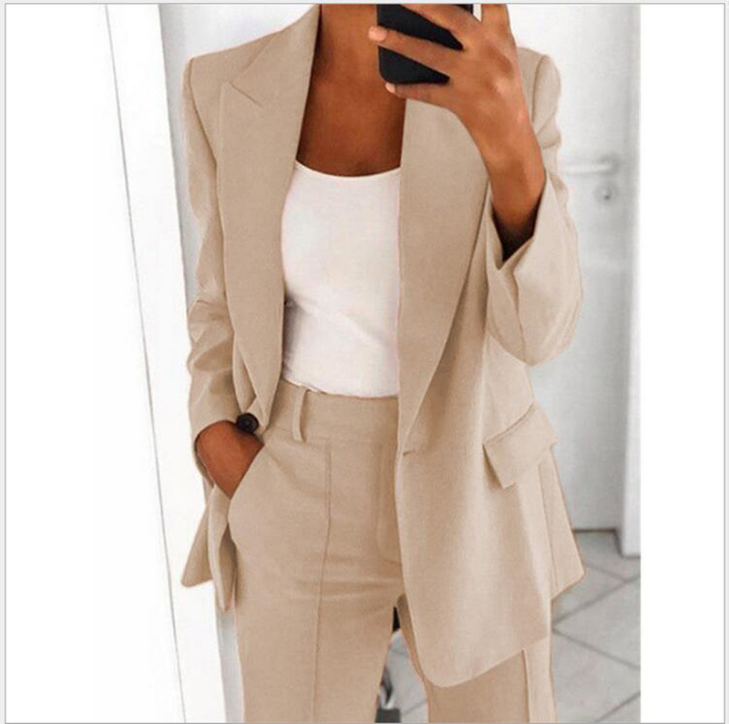 Kadın Blazer Takım Elbise moda yaka slim fit hırka tarzı blazer_voghion.com