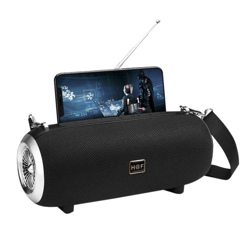 Haut-parleur Bluetooth à double haut-parleur, haut-parleur portable d'extérieur à volume élevé, sangle en tissu, radio audio haute puissance, machine tout-en-un_voghion.com