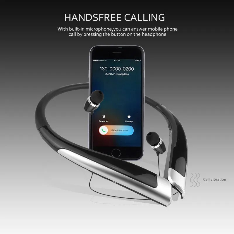 HX-1100 Stereo Bluetooth Neck-Mounted CSR 4.1 HD Sound Quality Waterproof Noise-Canceling Sports Earphone_voghion.com