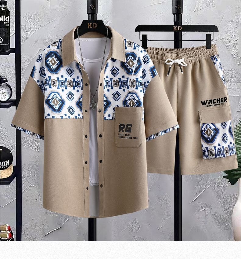 Sommer 2024 Neues Jugend-Kurzarm-Shorts-Set aus Eisseide für Sport und Freizeit_voghion.com