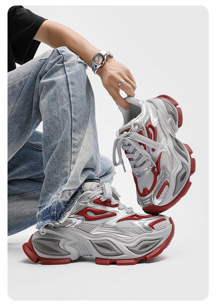 Cat Eye Dad Couple Style 2025 Spring Thick Sole Casual Sneakers Mesh Breathable Height Increasing National Trend Unisex_voghion.com