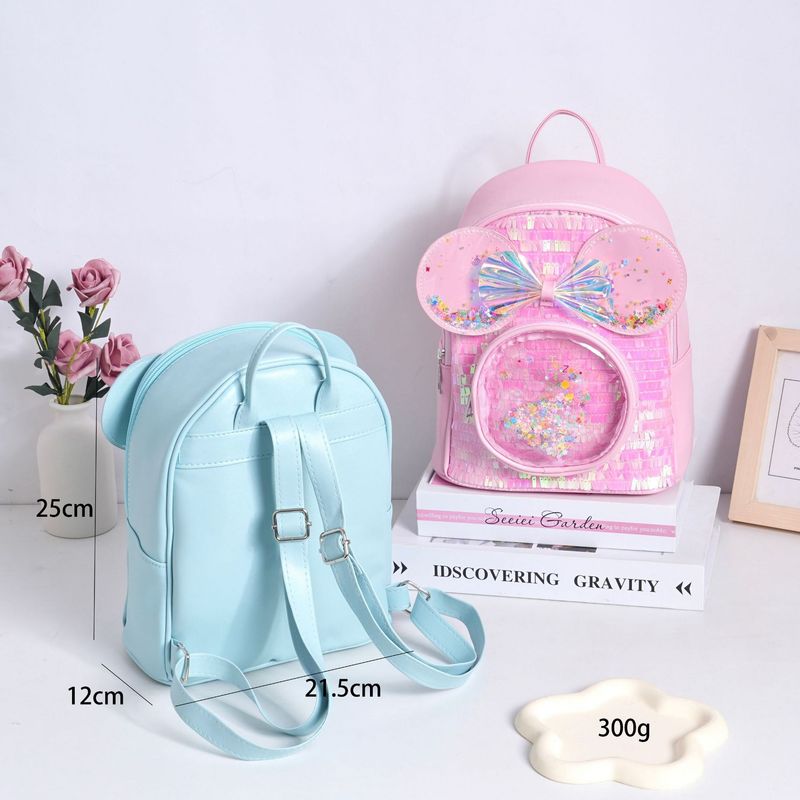 Zaino con fiocco in cartone animato, stile principessa, per ragazze, casual e alla moda_voghion.com