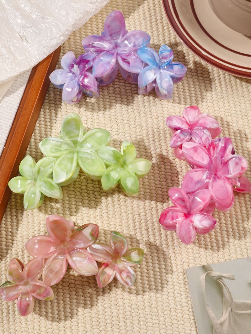 2/4/6 STK Sommerblumen-Haarklammer für Frauen, starker Halt, rutschfest, hawaiianischer Hibiskus, süßes Strand-Haar-Accessoire für dickes Haar_voghion.com