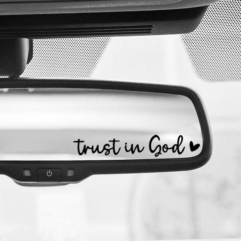 2-pakning Trust in God bilspeil sminkespeil liv dekorasjon klistremerker_voghion.com