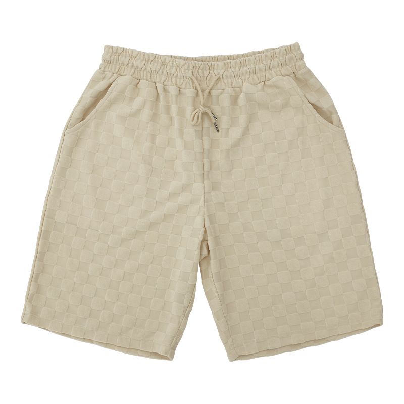 2025 NEUE Sommer Handtuch Plaid Crew Männer Hals Kurzarm Top Und Shorts Mode Lässig Übergröße männer Kurzarm Shorts Anzug_voghion.com