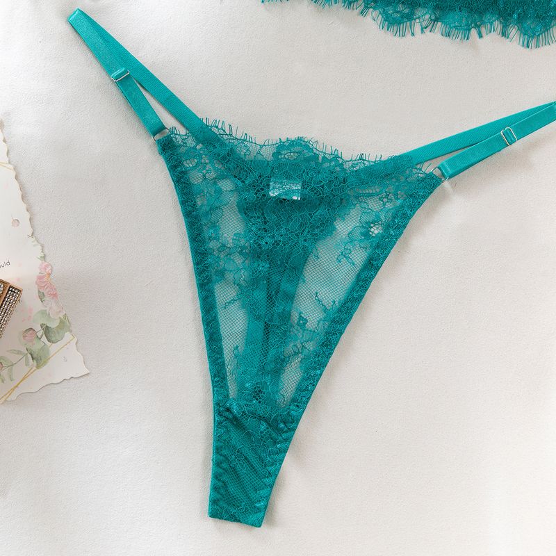 Women's Intimates Big Chest Small Thin Hollow Bra Thong Women's Underwear Set_voghion.com