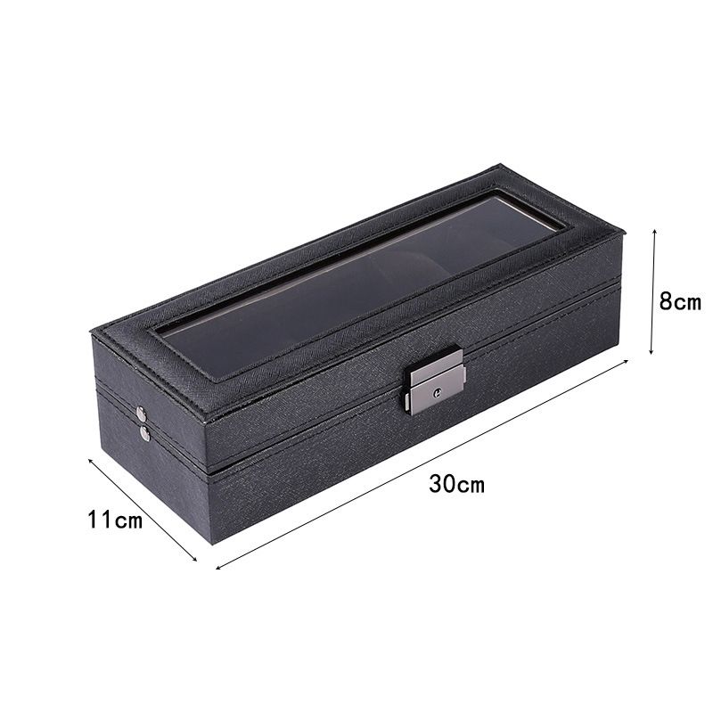 Watch Box 5-bit Premium PU Leather Plush Lock 10-bit Watch Box_voghion.com