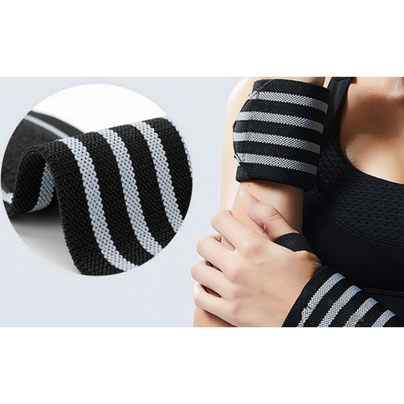 Elastik Sıkıştırma Halter Spor Bilek Bandı Sarma Bilek Desteği Erkekler ve Kadınlar İçin Burkulmaya Karşı_voghion.com
