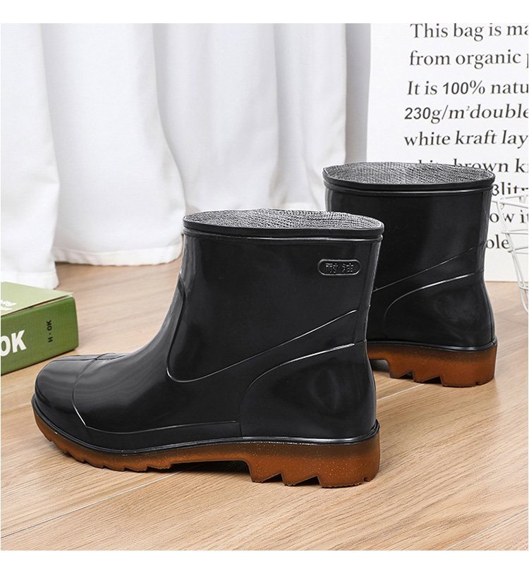 Men Non Slip Rubber Work Boots Rain Boots Waterproof_voghion.com