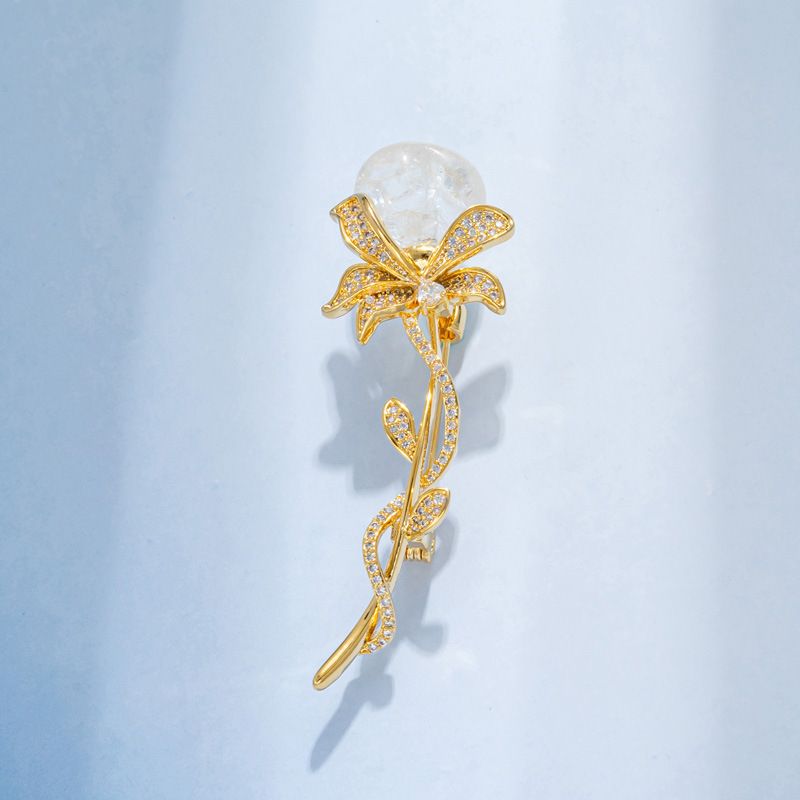 Broche de rosa retro europeo y americano de diseño original, broche de flor seca de alta gama de nicho_voghion.com