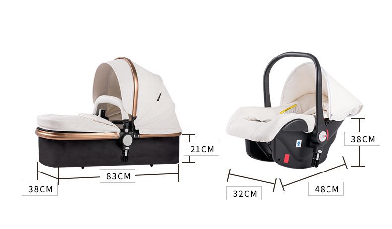 Kinderwagen kan zitten en liggen, leren kinderwagen met twee richtingen, hoog zicht, 360 graden draaibaar, opvouwbaar, schokabsorberend_voghion.com