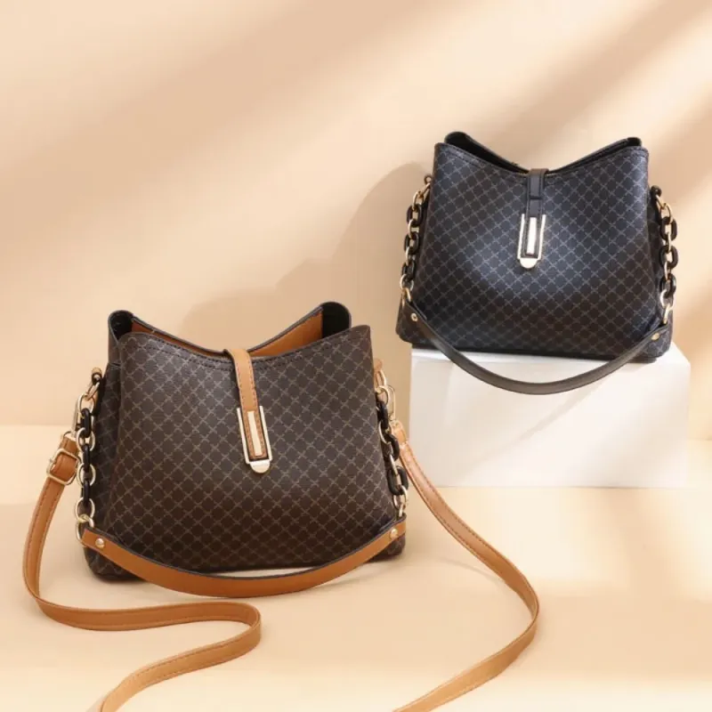 Quality New Leather Handbags High Capacity Advanced Sense Female Long Strap Shoulder Bag_voghion.com