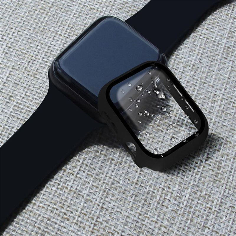 Glass+Case For Apple Watch Series 8 7 6 5 3 SE 45mm 41mm 44mm 40mm 42mm/38 iWatch Screen Protector+Cover Apple Watch Accessories_voghion.com