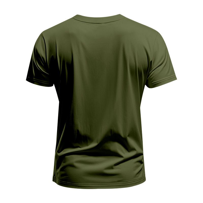 Herrenbekleidung T-Shirt Einfarbig V-Ausschnitt Kurzarm Sommer Neue Große Größe Trend Tops_voghion.com