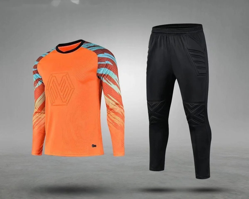 Fußball-Torwartanzug mit Ärmeln, Outdoor-Spiele, Trainingssport, langärmelige Hose für Atmungsaktivität und Schweißableitung_voghion.com