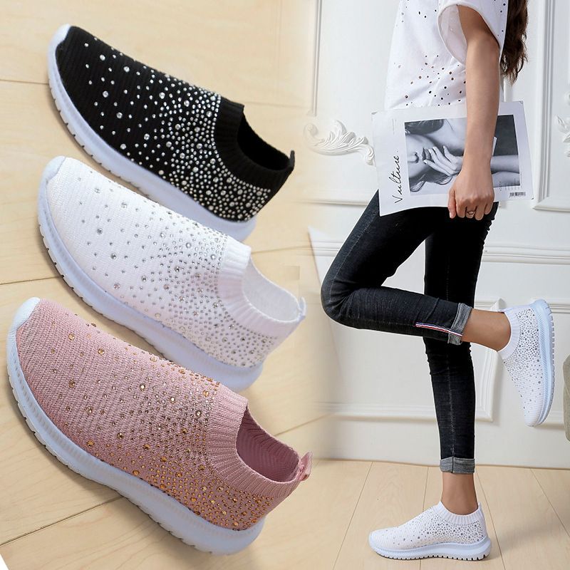 Large Size Rhintone Elastic Socks, Casual Men's And Women's Sports Sho, MD Sole Fly Woven Breathable Lightweight_voghion.com