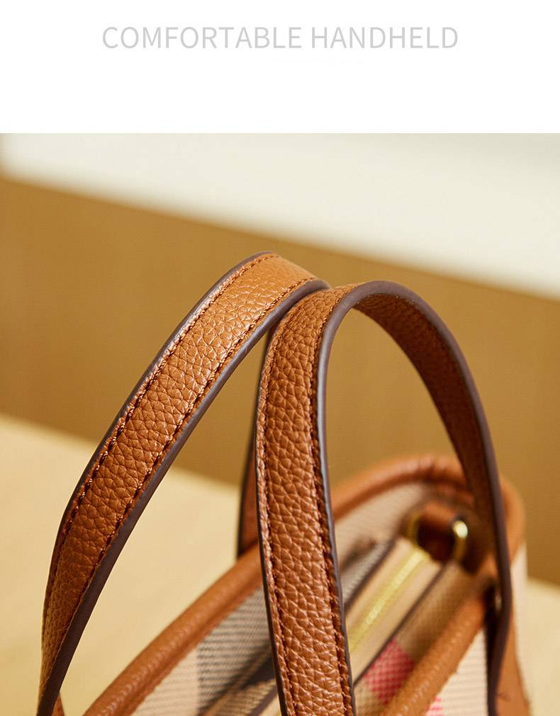 Nuova borsa a secchiello mini cestino Borsa a tracolla di lusso leggera stampata a quadri moda Europa e Stati Uniti_voghion.com
