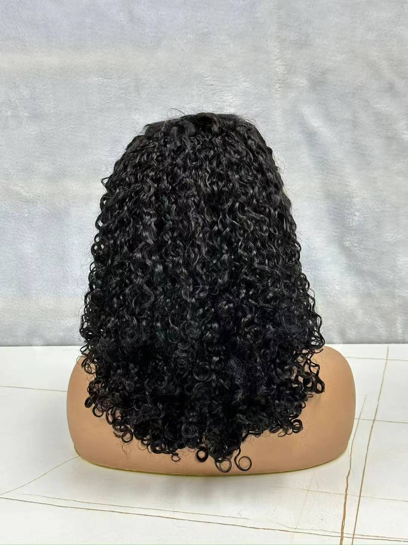 Pixie Curls Raw Human Hair Super Double Drawn Glueless Wig 13x4 Lace Transparent Lace Frontal Human Hair Wigs_voghion.com
