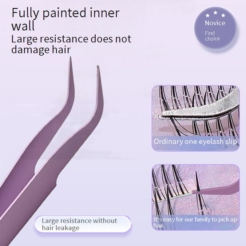 Schönheit & Gesundheit Hochdichte Pinzette für falsche Wimpern, Pfropfen, Wimpernpinzette mit Adlerschnabel, runder Kopf, goldener Federclip, Einsteigerwerkzeug_voghion.com