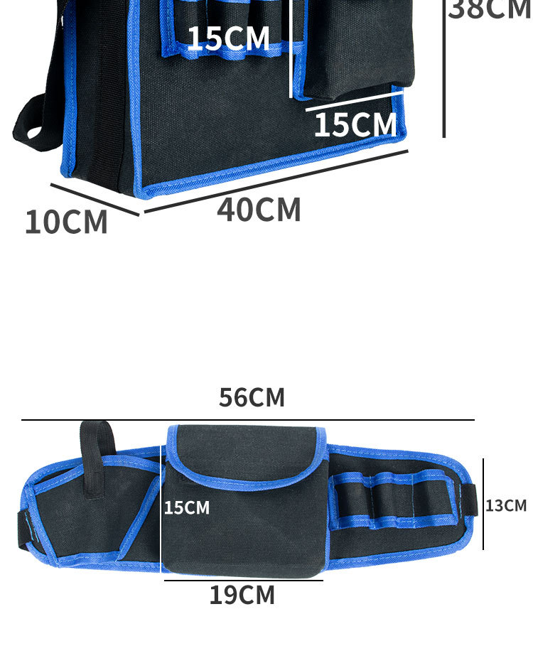 Large Canvas Wear-resistant Toolkit Labor Protection Maintenance Electrician Shoulder Bag Multi-functional Toolkit_voghion.com