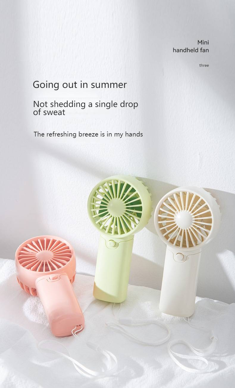 Mini Handheld Fan - Portable USB Rechargeable Desk Fan With Long Battery Life, Cute Cartoon Design For Summer Use_voghion.com