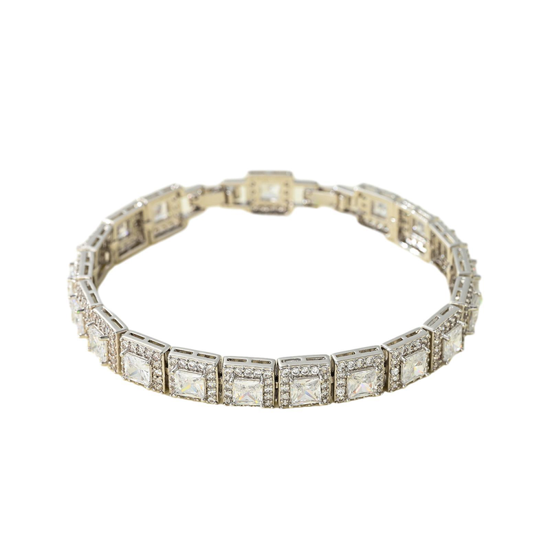 Women's Jewelry Square Zirconia Bracelet With Colorful Stones, Geometric Design, Fashionable Hip Hop Style For Daily Wear And Travel_voghion.com