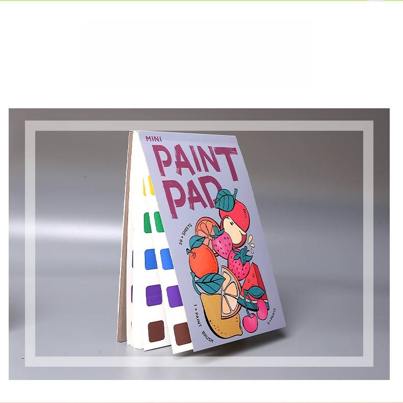 Fruit Coloring Book For Kids - Portable Watercolor Painting Set With Built-in Pigments, 12.5x19cm Sketchpad For Children's Art Activities_voghion.com