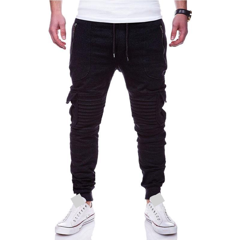 Men's Casual Jogger Pants With Multi-Pockets & Striped Design - Lightweight Stretch Fabric For Gym, Workout & Daily Wear (Black, Grey, Camo)_voghion.com