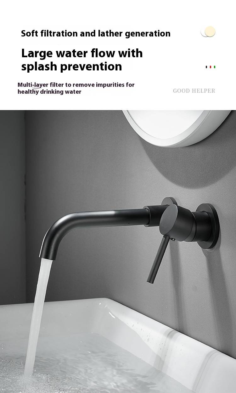 Premium Wall-Mounted Basin Mixer Tap – Concealed Thermo-Fusion Installation (Hot/Cold Water, Ceramic Disc, 360° Swivel Spout Copper Body)_voghion.com