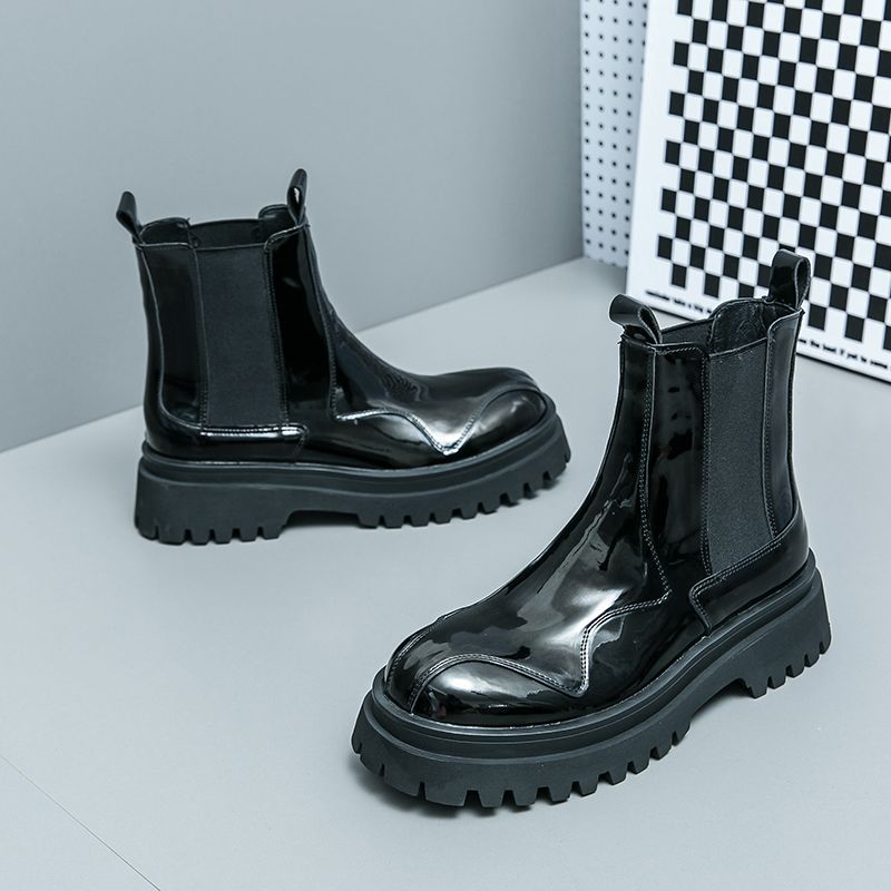 Neue Mode Chelsea Boots Herren Pointy Toe Retro Stiefel Britische Herrenstiefel Lederstiefel Lederschuhe_voghion.com