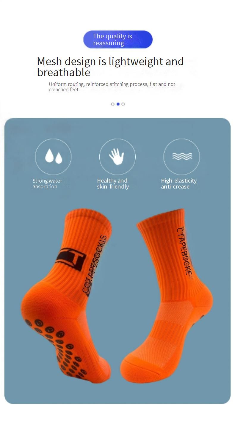 Unisex High-Top Soccer Socks With Non-Slip Silicone Grips & Cushioned Terry Sole For Training & Running_voghion.com