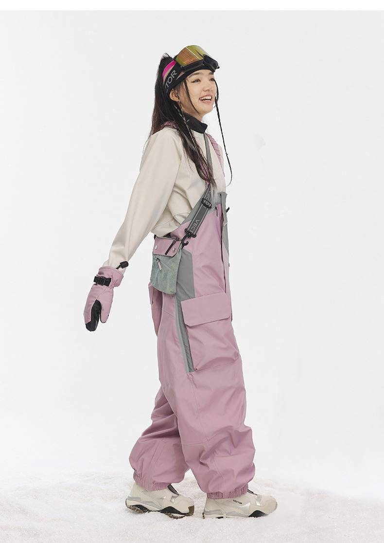 Ski-Latzhose – Wasserdichte und winddichte Skioveralls für Damen und Herren (Kunstgelb, Beerenrosa, Klassisches Schwarz) – Größen XS bis L_voghion.com