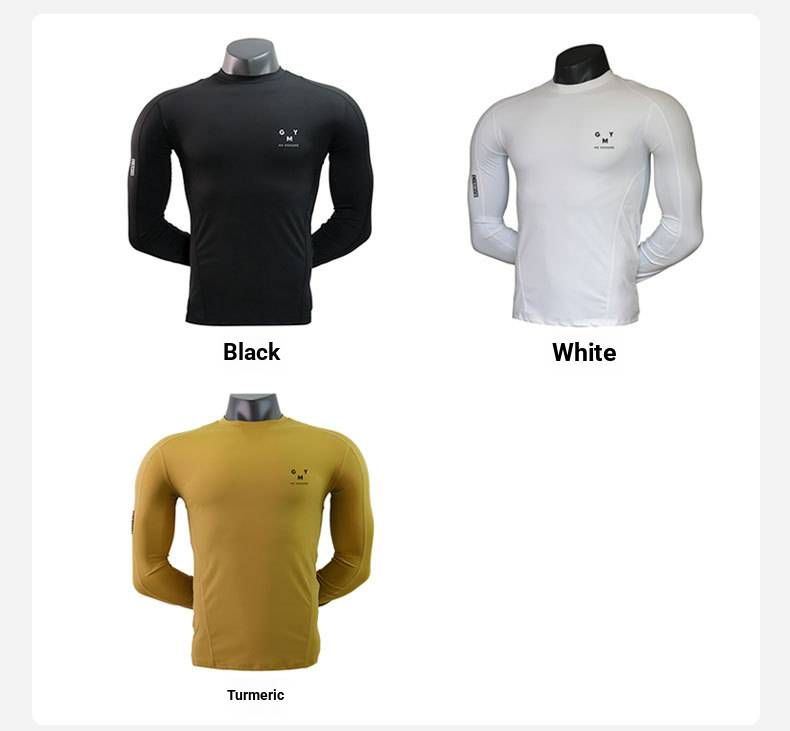SwayneMen's Long-sleeved Fitness Top, Tight-fitting, High-elasticity, Quick-drying, Breathable T-shirt, Warm Base Layer_voghion.com