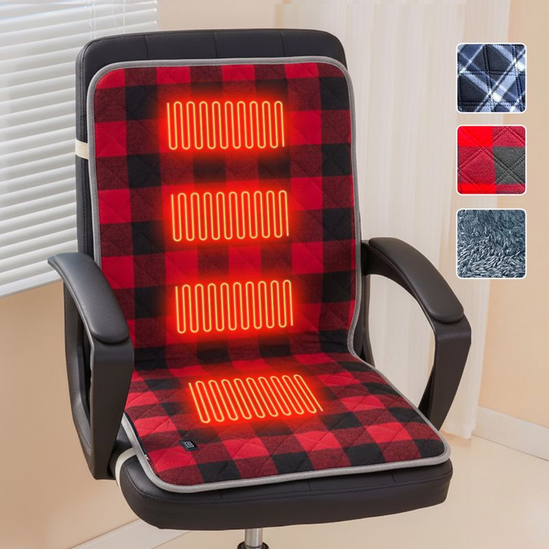 USB-Heizdecke – 3-stufig verstellbare elektrische Wärmematte für Zuhause, Büro und Reisen (45 x 90 cm, Fleece, Rot/Blau/Grau)_voghion.com