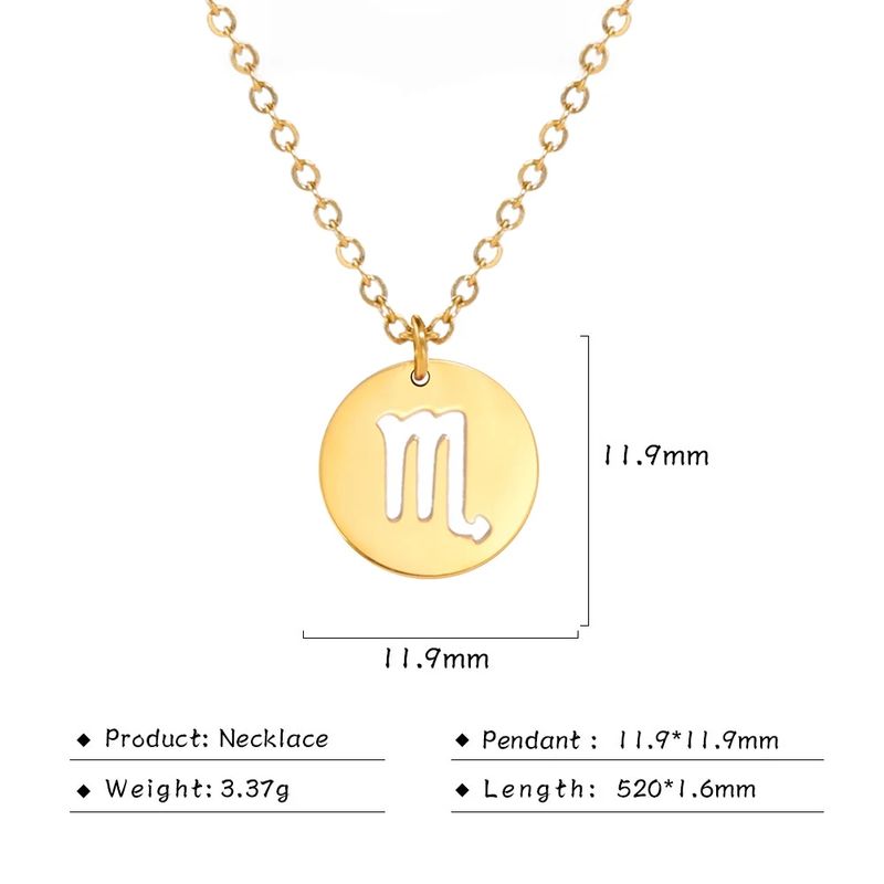 Fashion Stainless Steel Star Zodiac Sign Necklaces 12 Constellation Choker Pendants Aries Libra Leo Collier Birthday Gift_voghion.com