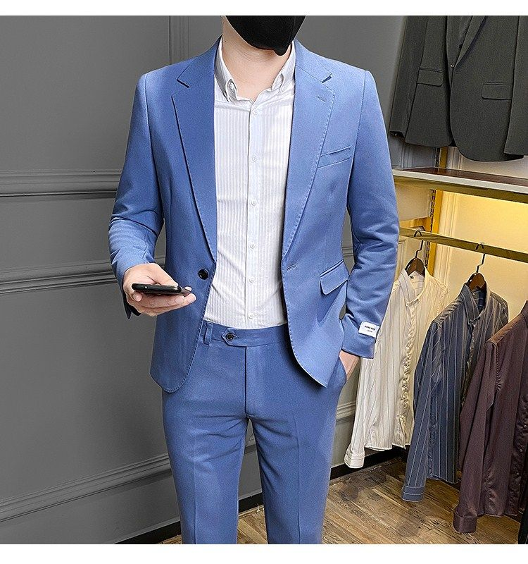 Προηγμένο σετ ανδρικών κοστουμιών Casual Korean Fit Business φόρεμα Φθινόπωρο 2022 Νέο μικρό παλτό_voghion.com