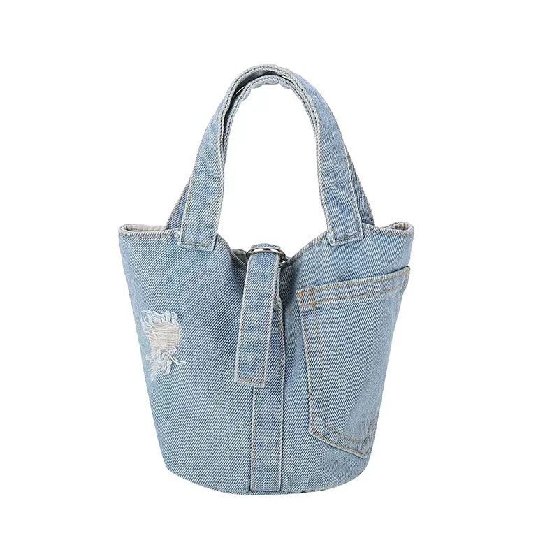 Nuova borsa tote in denim pratica in stile coreano per donna, borsa di nicchia alla moda, borsa piccola versatile_voghion.com