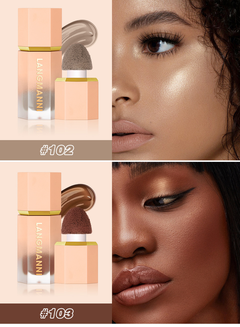 3 Renk Sıvı Kontur Sopa V-yüz Şekli Hafif Su Geçirmez 3D Mat Kapatıcı Bronzlaştırıcı Vurgulayıcı Shad D_voghion.com