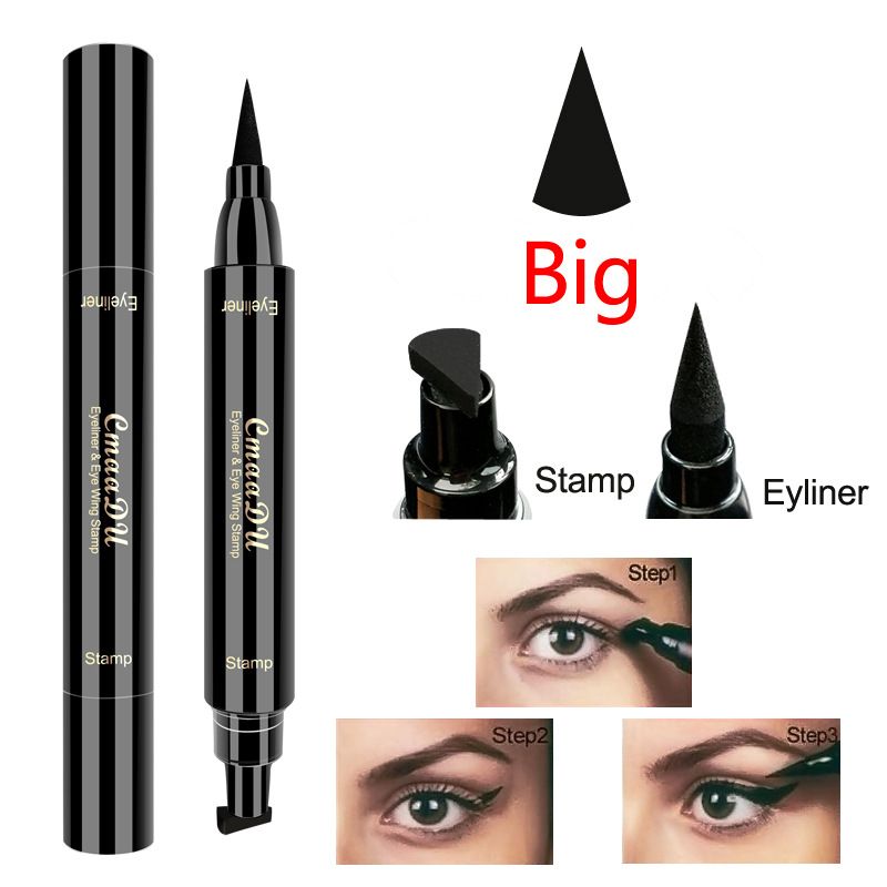 Big Seal Stamp Płynny Eyeliner Pen Wodoodporny Szybkoschnący Czarny Eyeliner Ołówek Z Eyelinerem Kosmetyczny Dwustronny Eyeliner_voghion.com
