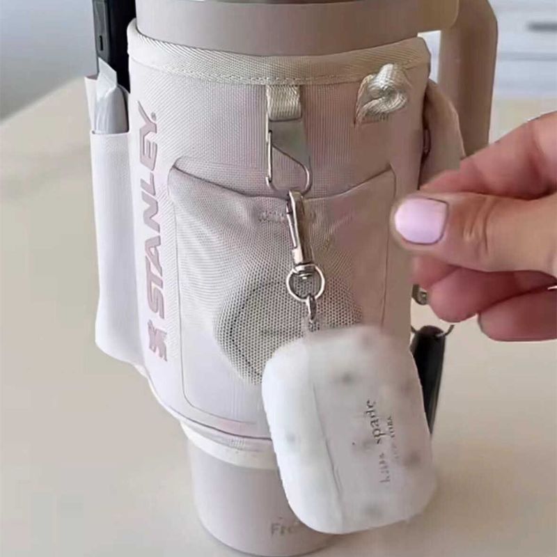 Vaso de viaje con aislamiento en diagonal de gran capacidad de 40 oz con funda para Ice King, correa ajustable para el hombro, portátil_voghion.com