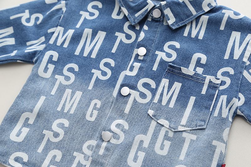 Otroška oblačila, otroška jesenska tridelna obleka, fantovske polne potiske z angleškimi črkami, modne hlače iz jeans jakne z dolgimi rokavi_voghion.com