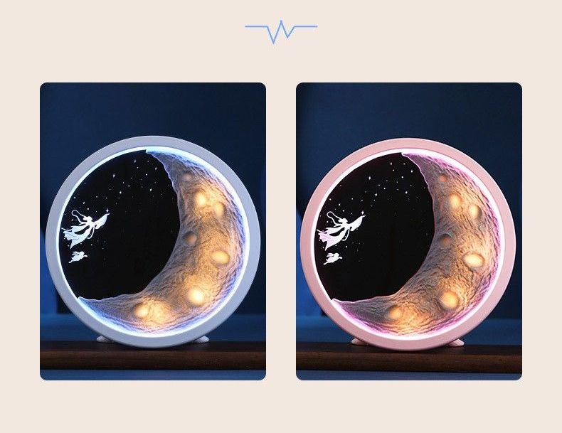 Altavoz Bluetooth inalámbrico Chang'e Flying To The Moon, luz nocturna de ambiente para dormitorio, adorno de estilo antiguo Qixi_voghion.com