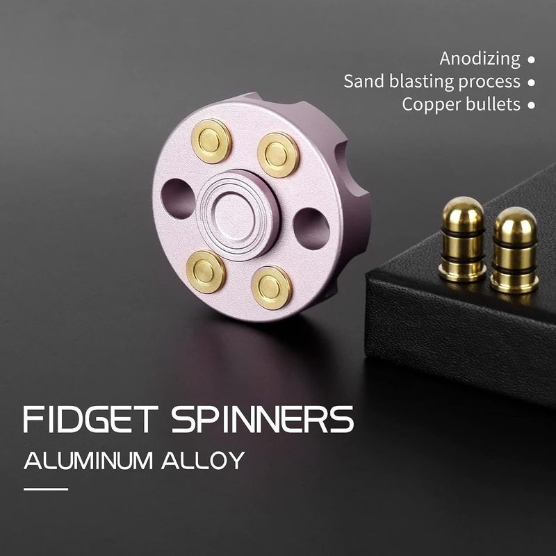Jucărie pentru degete Cupru pur Fidget Spinner Revolver Glonț Pistol detașabil Edc Rotativ pentru adulți agrement_voghion.com