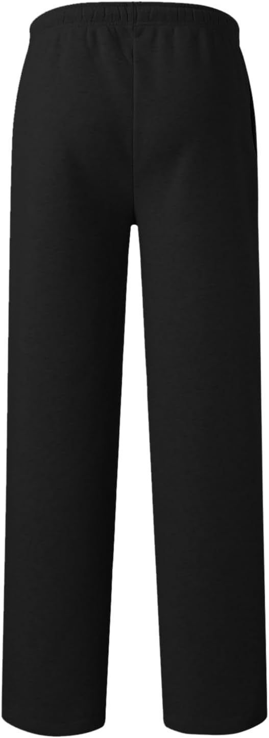 Pantaloni casual da uomo, foderati in pile, modello dritto, caldi pantaloni da jogging invernali con elastico in vita, per l'uso quotidiano (nero, grigio, kaki, bianco)_voghion.com