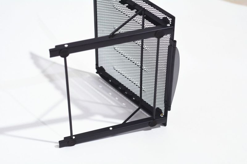348 Metal Laptop Base Floor Folding Stand Wire Mesh Combination Tablet_voghion.com