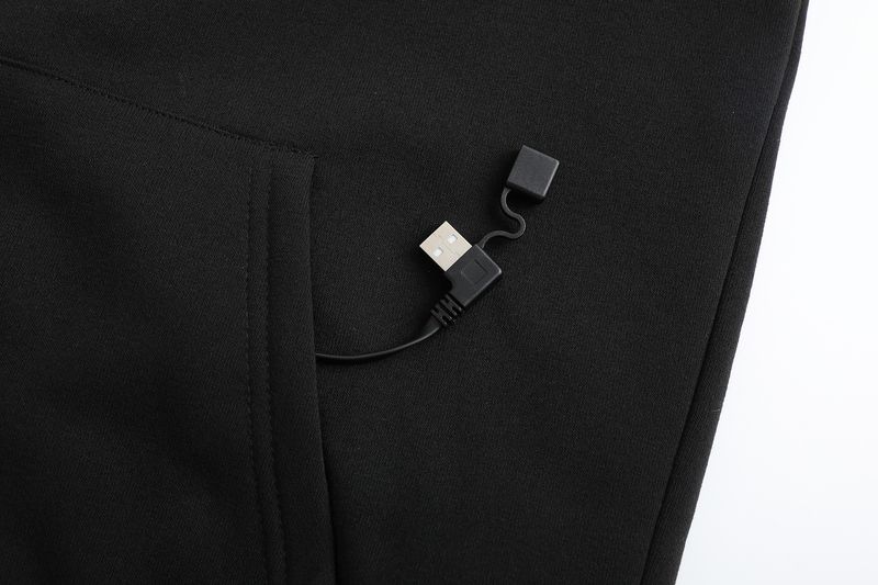 USB Heated Hoodie For Men - Winter Electric Heating Sweatshirt With Fleece Lining, Zip-Up Thermal Jacket For Outdoor, Commuting (Black/Grey, S-5XL)_voghion.com