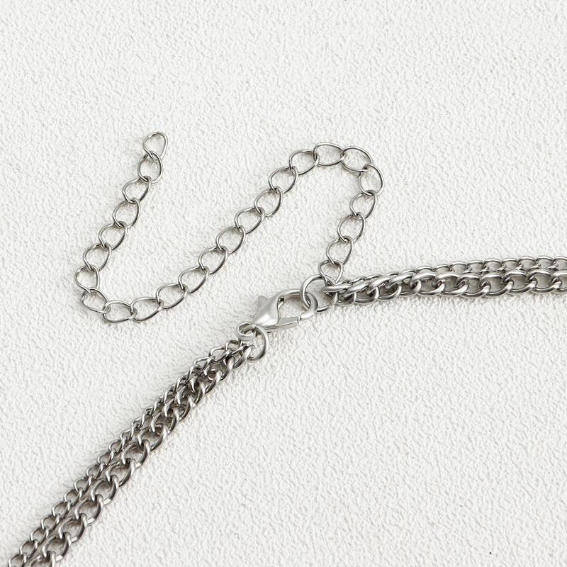Collier pull Long avec pompon, pendentif Double cercle, longue chaîne, bijoux pour femmes_voghion.com