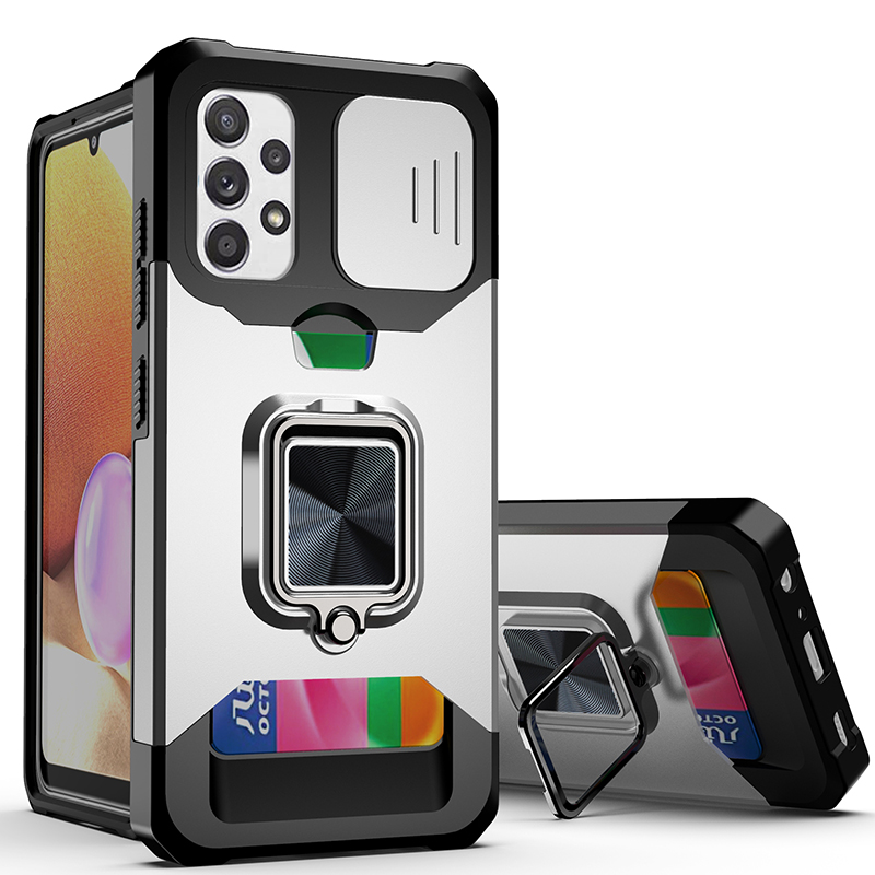 Slide Camera Lens Protector Armor Case For Samsung Galaxy A03S A12 A13 A14 A22 A23 A32 A33 A34 A42 A52 A53 A54 A72 A82 Card Slot Bumpers Ring Cover_voghion.com