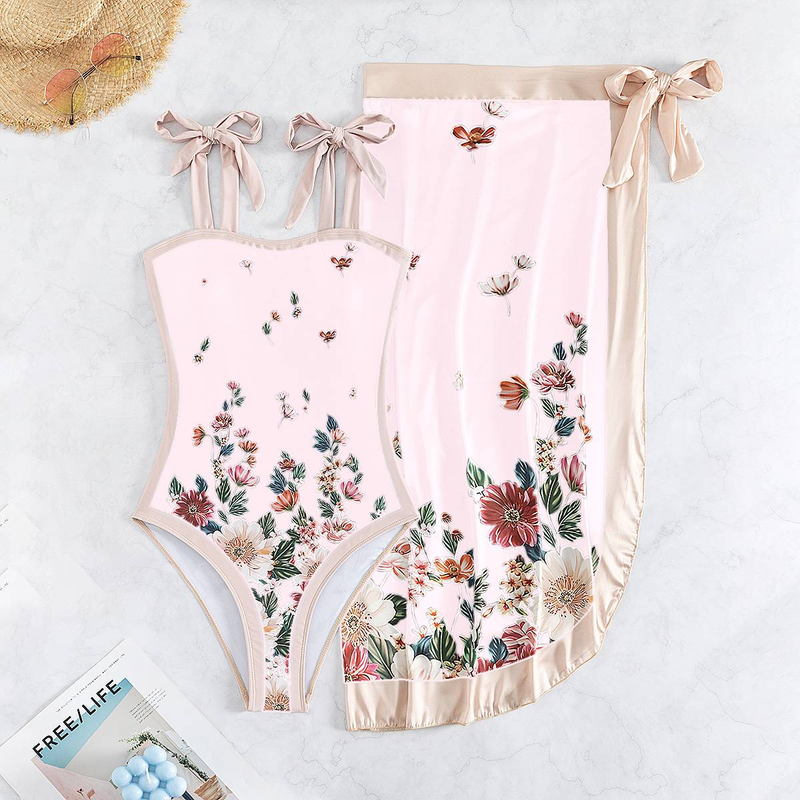 Europejski i amerykański konserwatywny strój kąpielowy jednoczęściowy, szyfonowa spódnica, dwuczęściowy swobodny brzuch zakrywający damski strój kąpielowy_voghion.com